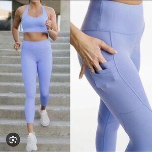 ZYIA Blue High-Waisted Leggings Seamless Design